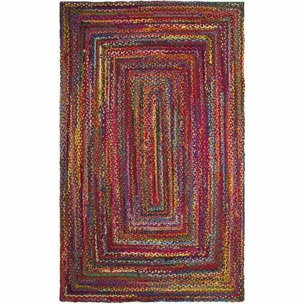 Braided Hand Woven Oval Area Rug, Red and Multicolor - 6 x 9 ft., Safavieh, Mfr#: BRD210A-6OV